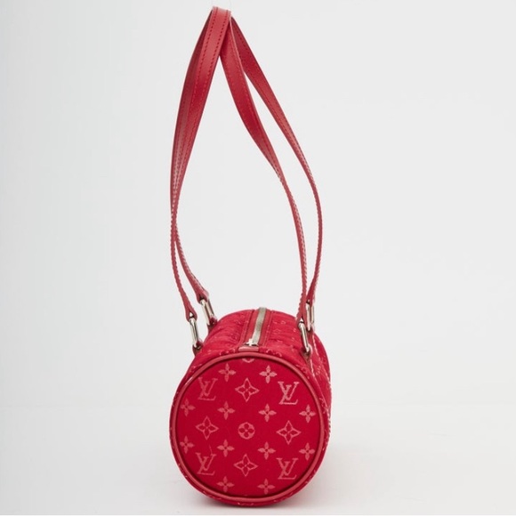 Louis Vuitton Red Satin Mono Papillon Bag - Picture 2 of 14